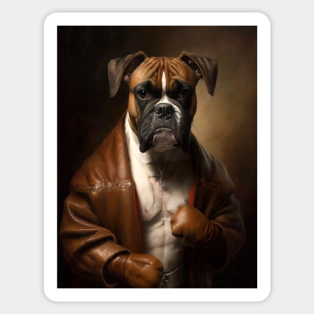 Royal Portrait of a Boxer Sticker by pxdg